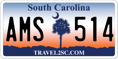 SC license plate AMS514