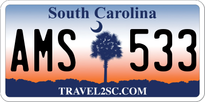 SC license plate AMS533
