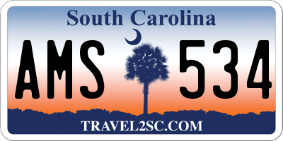 SC license plate AMS534