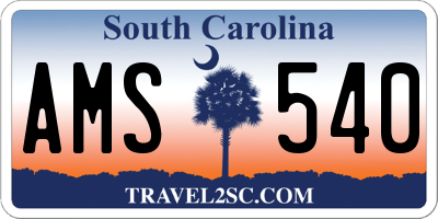 SC license plate AMS540