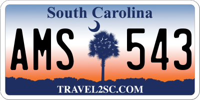 SC license plate AMS543