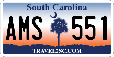 SC license plate AMS551