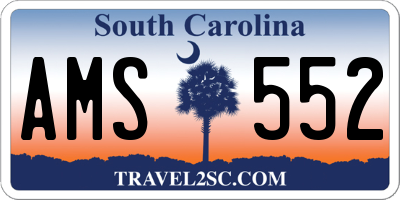 SC license plate AMS552