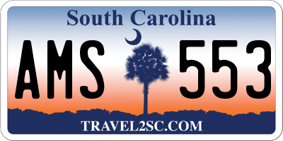 SC license plate AMS553