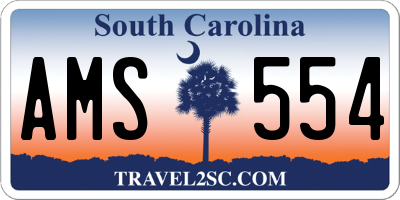 SC license plate AMS554