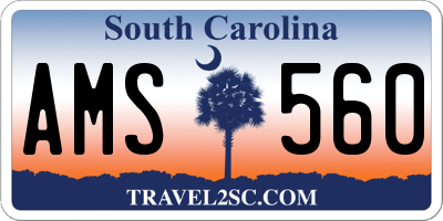 SC license plate AMS560