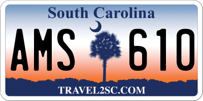 SC license plate AMS610