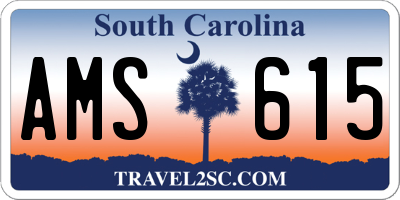 SC license plate AMS615