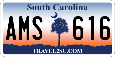 SC license plate AMS616