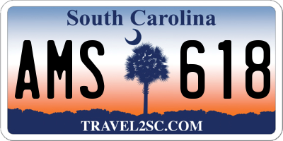 SC license plate AMS618