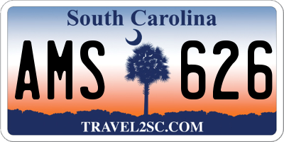 SC license plate AMS626