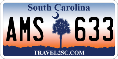 SC license plate AMS633