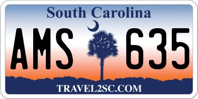 SC license plate AMS635