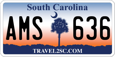SC license plate AMS636