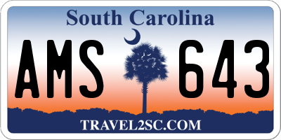 SC license plate AMS643