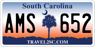 SC license plate AMS652