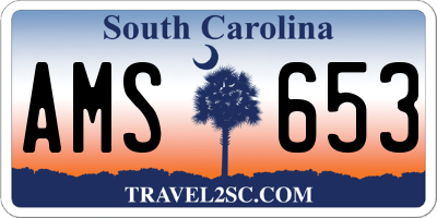 SC license plate AMS653