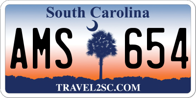 SC license plate AMS654