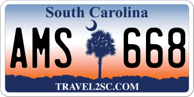 SC license plate AMS668