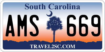 SC license plate AMS669