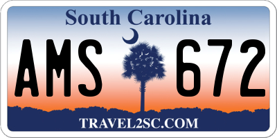 SC license plate AMS672