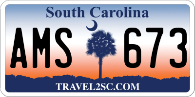 SC license plate AMS673