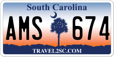 SC license plate AMS674
