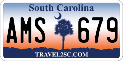 SC license plate AMS679