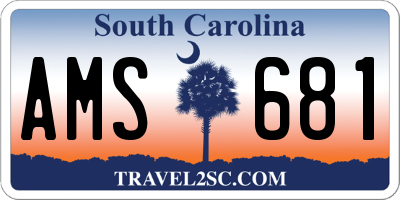 SC license plate AMS681