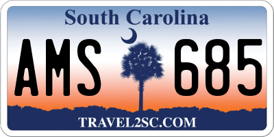 SC license plate AMS685