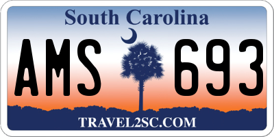 SC license plate AMS693