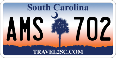 SC license plate AMS702