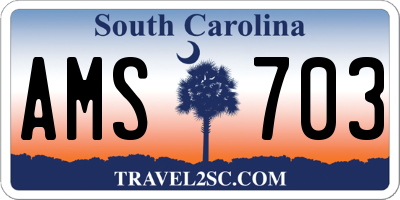 SC license plate AMS703