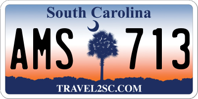 SC license plate AMS713