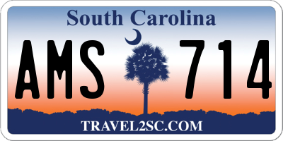 SC license plate AMS714