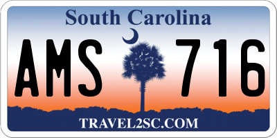 SC license plate AMS716