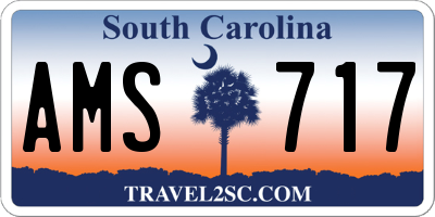 SC license plate AMS717