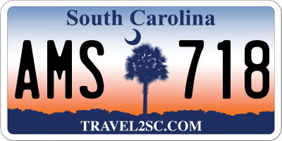 SC license plate AMS718