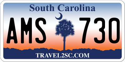 SC license plate AMS730