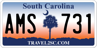 SC license plate AMS731