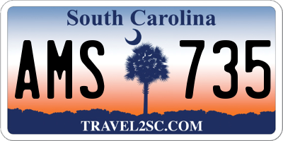 SC license plate AMS735