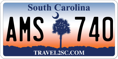 SC license plate AMS740