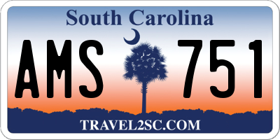 SC license plate AMS751