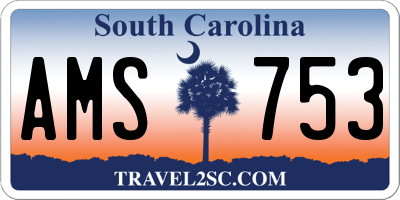 SC license plate AMS753