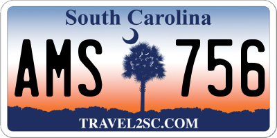 SC license plate AMS756