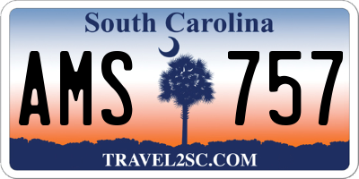 SC license plate AMS757