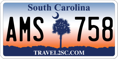 SC license plate AMS758