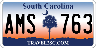 SC license plate AMS763