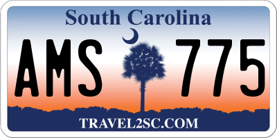 SC license plate AMS775