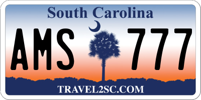 SC license plate AMS777